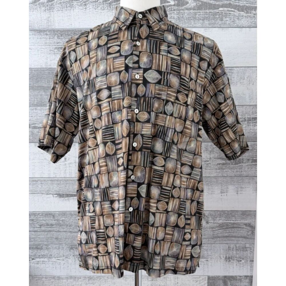 Tori Richard Hawaiian Short Sleeve Shirt Cotton Lawn Multicolor Floral Mens L